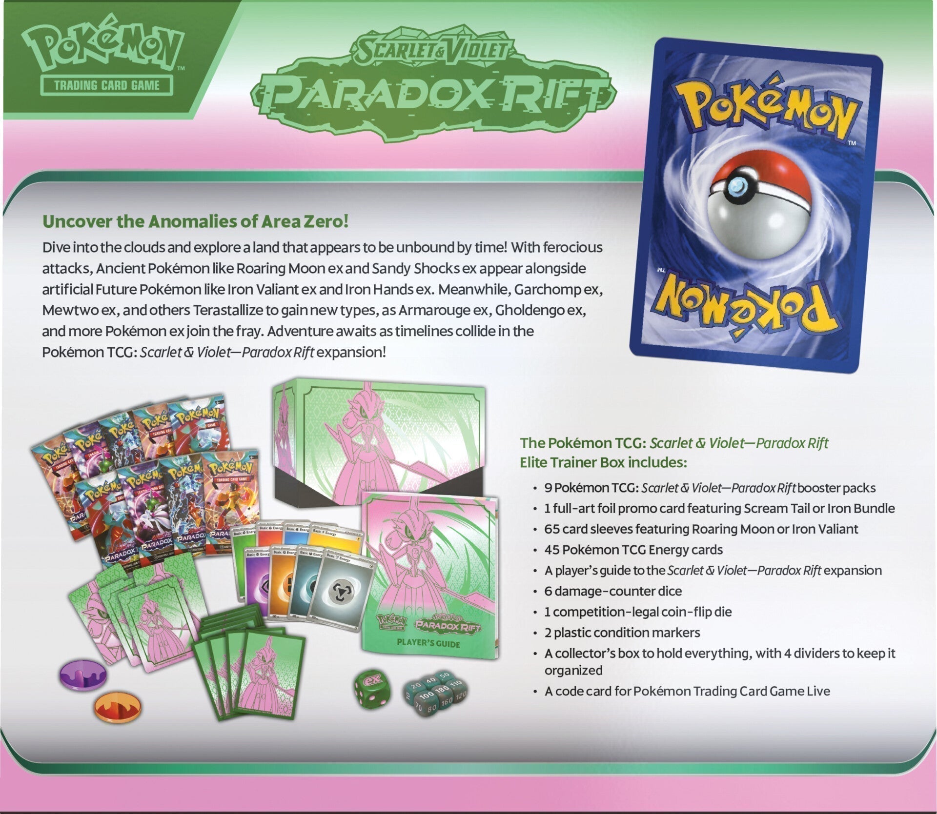 Hot Sale : Scarlet & Violet: Paradox Rift - Elite Trainer Box (Iron Valiant)
