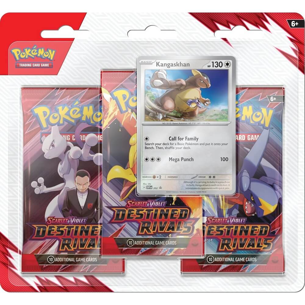 Pokemon TCG: Scarlet & Violet - Destined Rivals Three-Booster Pack Blister (Kangaskhan)